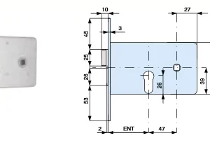 serrure CISA 44360 encastrée horizontale axe 70/90 mm